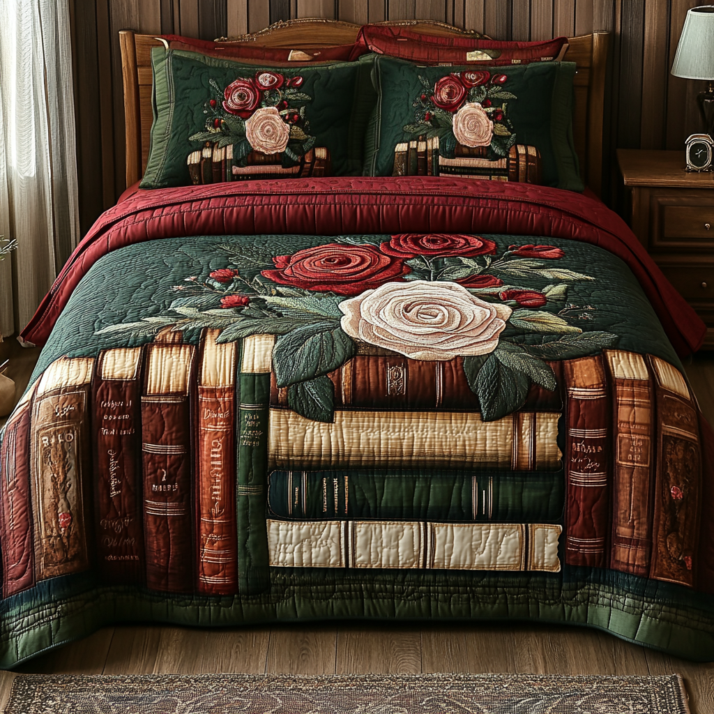 Literary Garden Quilted Bedding Set Duvet Cover Merch Book Themed Gifts For Husband Literary Garden Quilted Bedding Set Duvet Cover Merch Book Themed Gifts For Husband