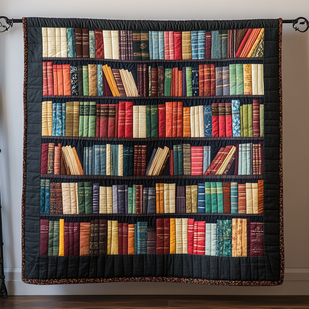 Literary Haven Quilted Blanket Cute Colorful Blanket Birthday Presents For Book Lovers Literary Haven Quilted Blanket Cute Colorful Blanket Birthday Presents For Book Lovers
