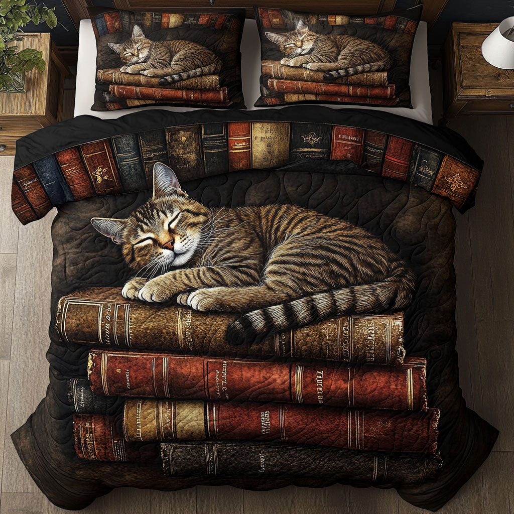 Literary Kitty Quilted Bedding Set Duvet Cover Bed Sheet Set Cat Presents For Him Herr Literary Kitty Quilted Bedding Set Duvet Cover Bed Sheet Set Cat Presents For Him Herr