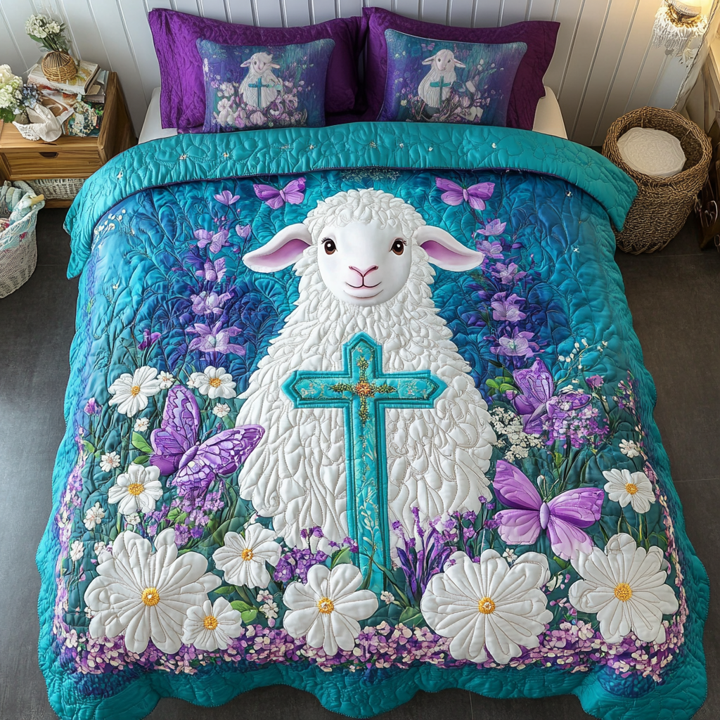 Little Lamb Quilted Bedding Set Duvet Cover Merch Gifts For Women Of Faith Little Lamb Quilted Bedding Set Duvet Cover Merch Gifts For Women Of Faith