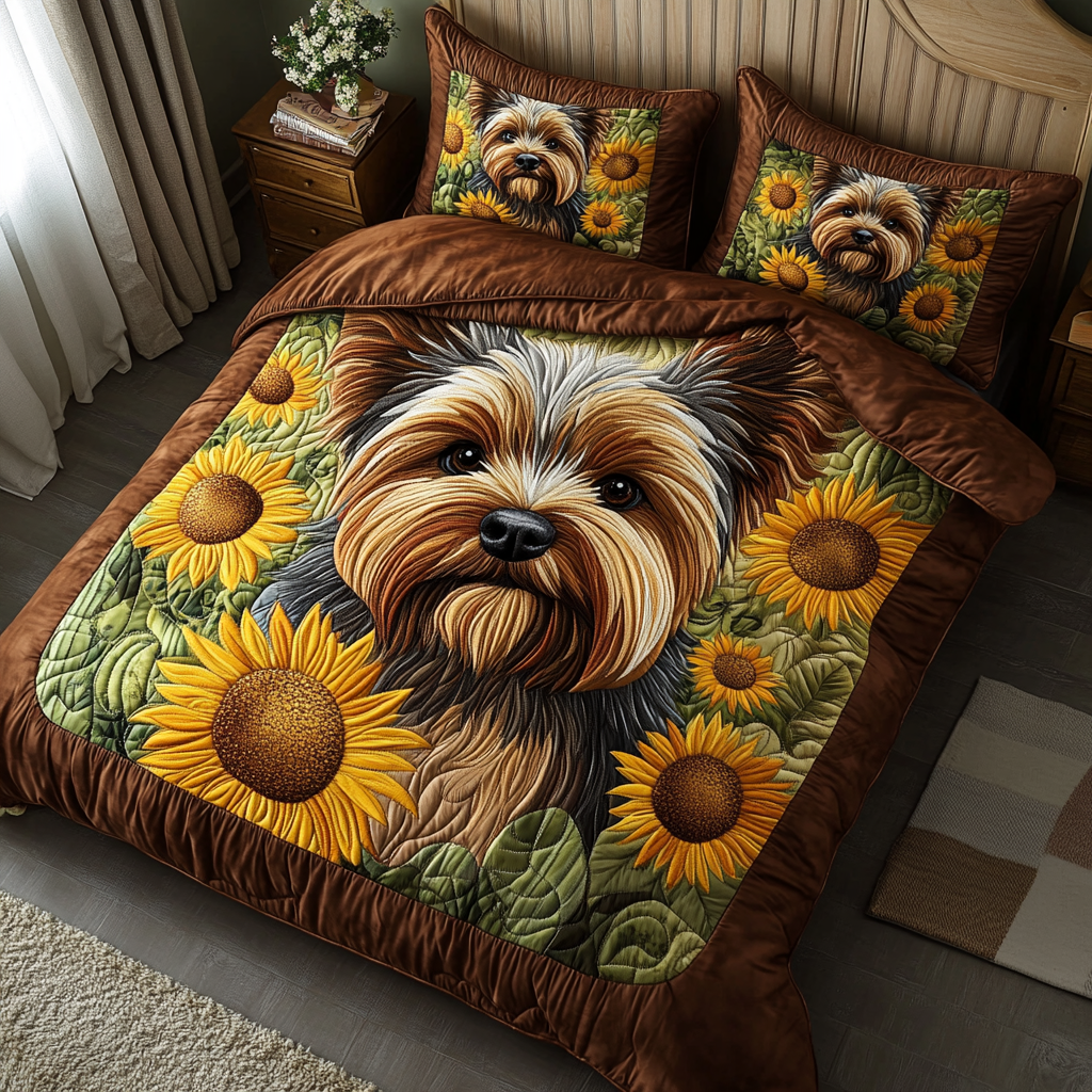 Little Yorkie Quilted Bedding Set Duvet Cover Bed Sheet Set Yorkshire Terrier Stuff Little Yorkie Quilted Bedding Set Duvet Cover Bed Sheet Set Yorkshire Terrier Stuff