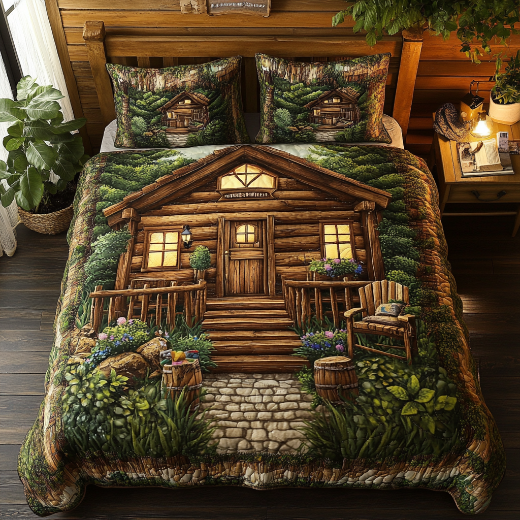 Log Cabin Charm Quilted Bedding Set Duvet Cover Bed Sheet Set Gifts For Wife Christmas 2024 Log Cabin Charm Quilted Bedding Set Duvet Cover Bed Sheet Set Gifts For Wife Christmas 2024