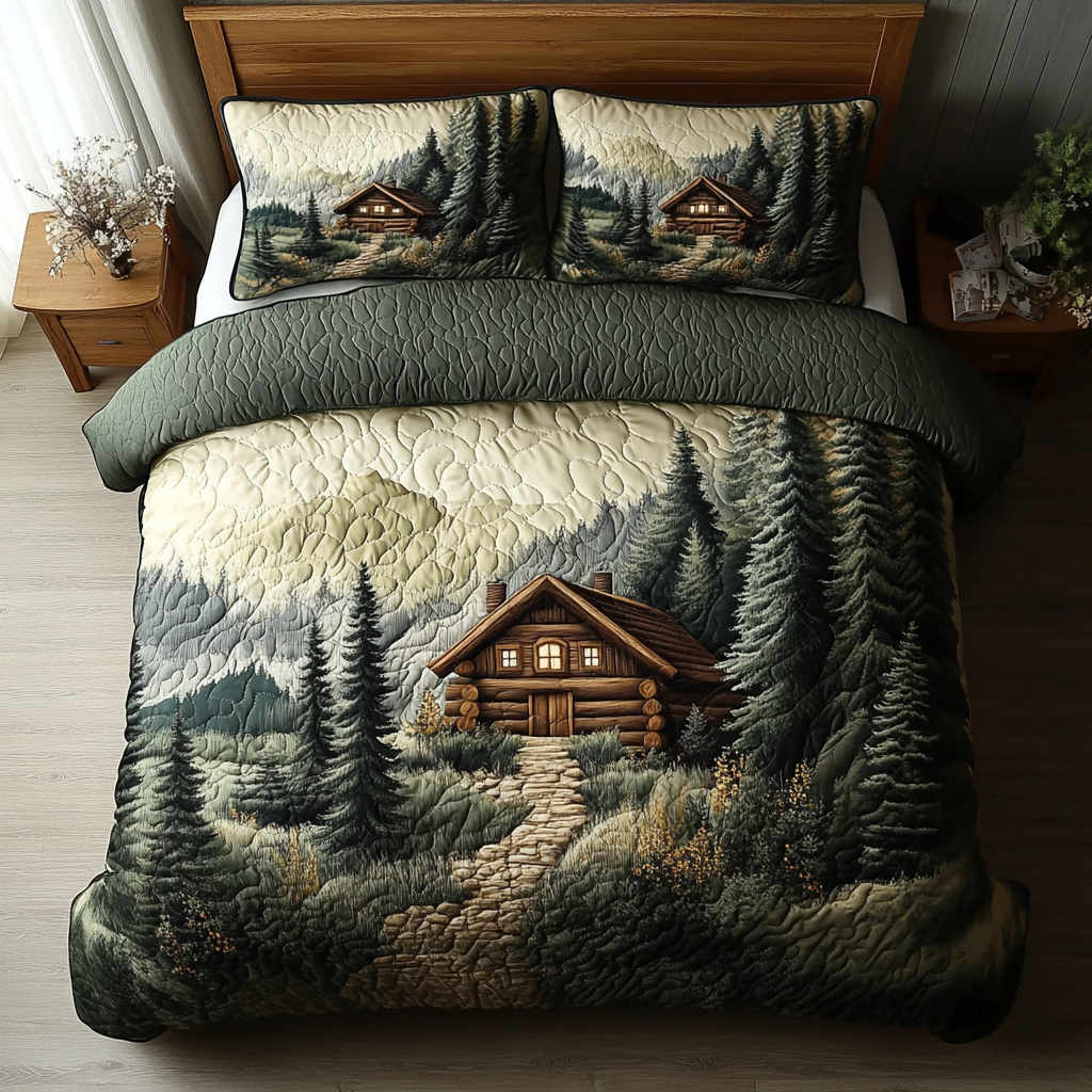 Log Cabin Retreat Quilted Bedding Set Duvet Cover Bed Sheet Set Mother In Law Christmas Gift Log Cabin Retreat Quilted Bedding Set Duvet Cover Bed Sheet Set Mother In Law Christmas Gift
