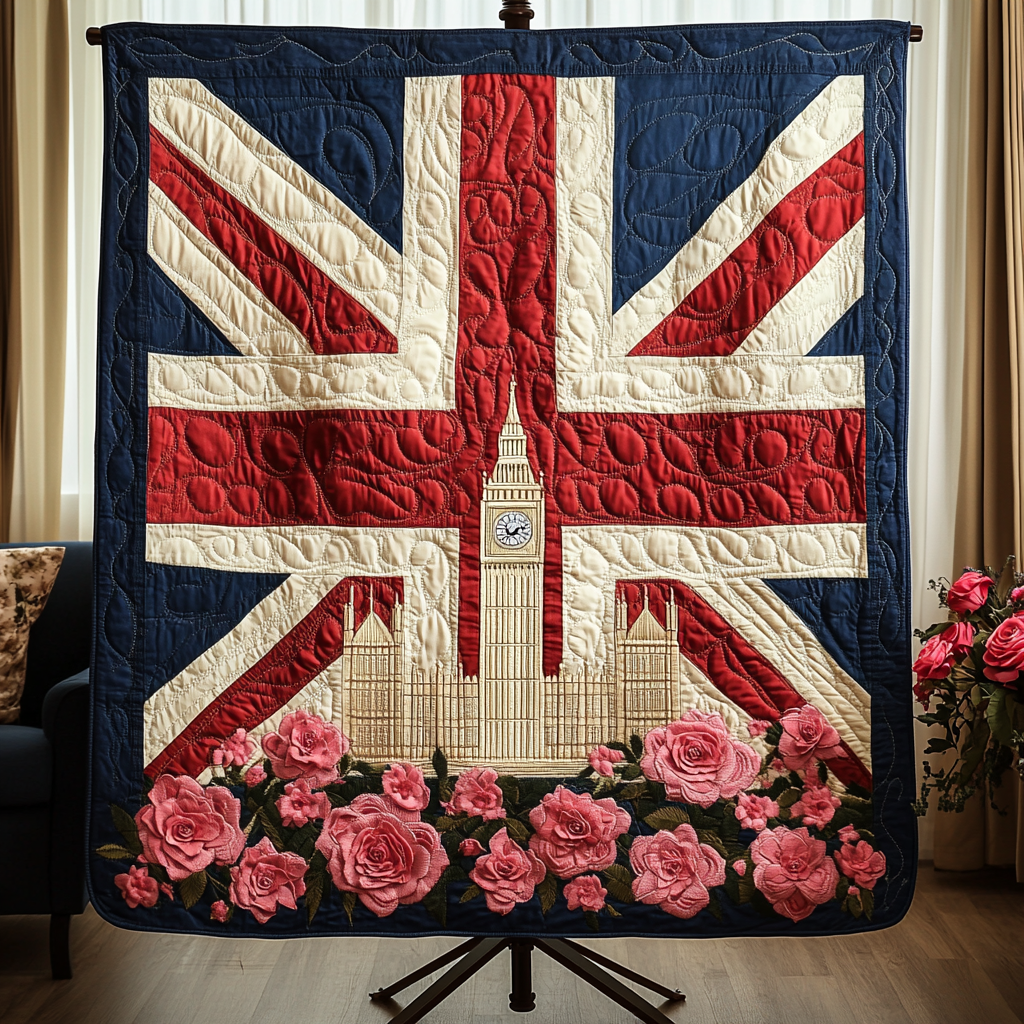 London Roses Quilted Blanket Sofa Throw Blanket Gifts For Someone Who Loves England London Roses Quilted Blanket Sofa Throw Blanket Gifts For Someone Who Loves England