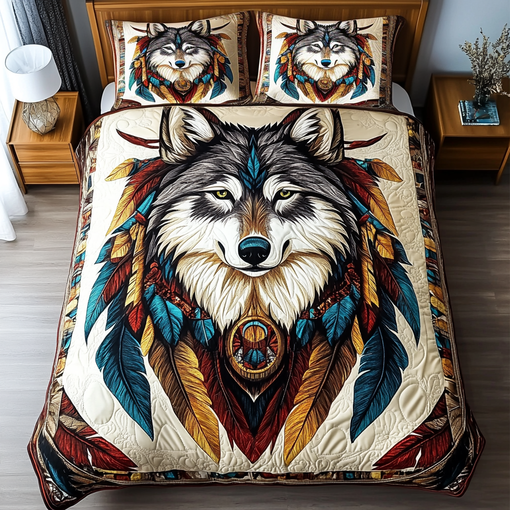 Lone Wolf Quilted Bedding Set Duvet Cover Merch Novelty Wolf Presents Lone Wolf Quilted Bedding Set Duvet Cover Merch Novelty Wolf Presents