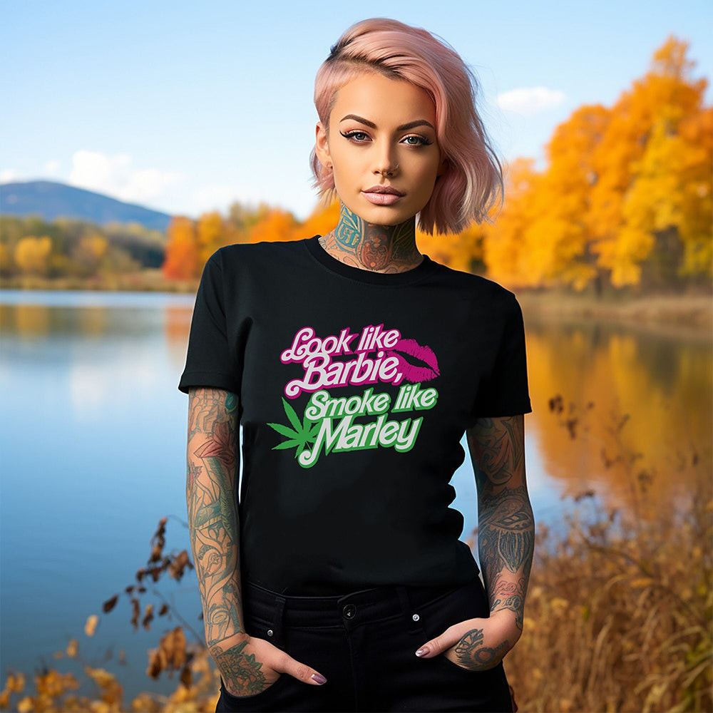 Look Like Barbie Smoke Like Marley Shirt Funny Design Smoker T-Shirt Gift Look Like Barbie Smoke Like Marley Shirt Funny Design Smoker T-Shirt Gift