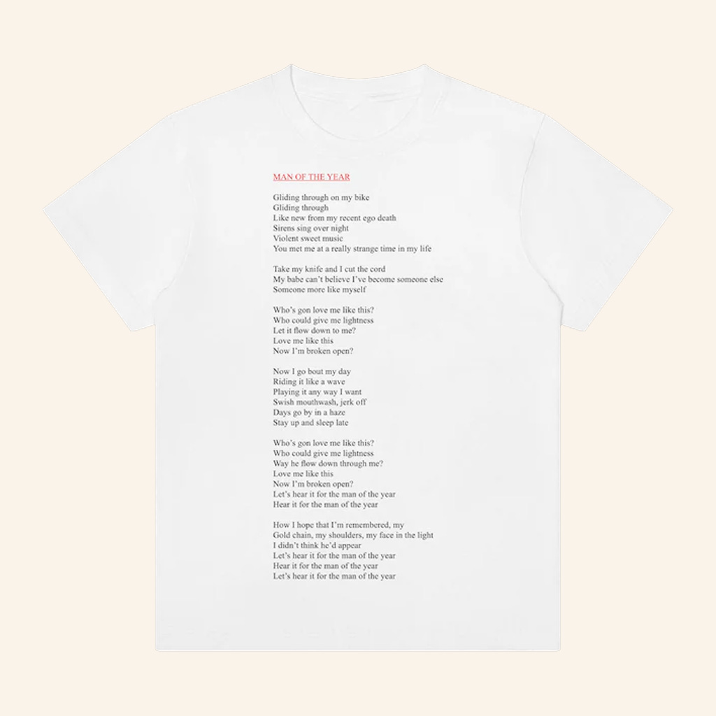 Lorde Merch Man Of The Year Lyric T-Shirt Gifts For Music Enthusiasts Lorde Merch Man Of The Year Lyric T-Shirt Gifts For Music Enthusiasts
