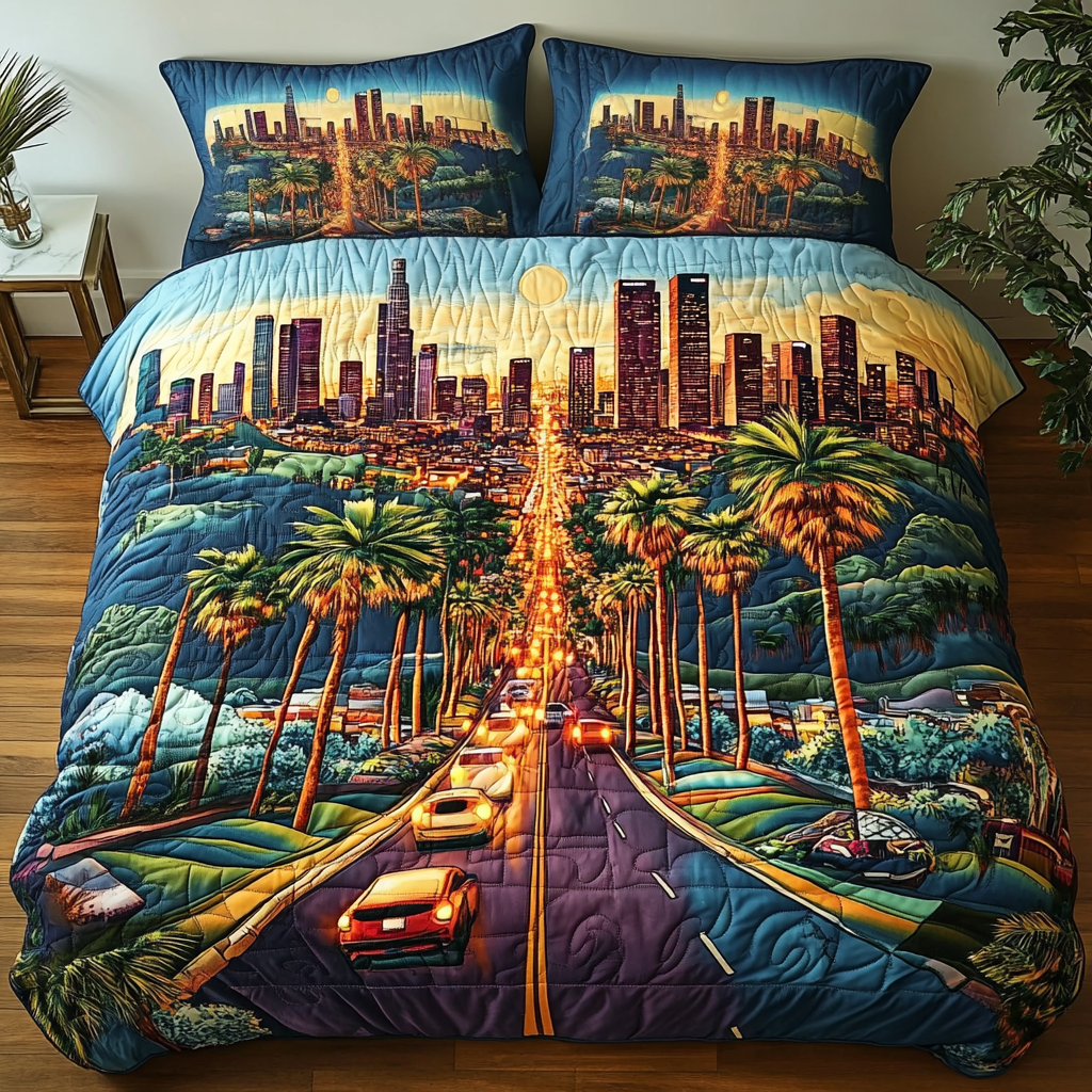 Los Angeles City Quilted Bedding Set Duvet Cover Bedspread Christmas Presents For Brother In Law Los Angeles City Quilted Bedding Set Duvet Cover Bedspread Christmas Presents For Brother In Law