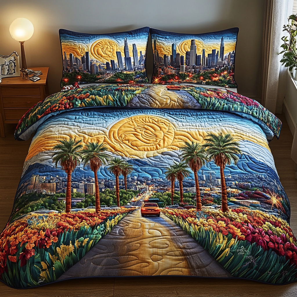 Los Angeles Coast Quilted Bedding Set Duvet Cover Bedspread Stocking Stuffers For Brother Los Angeles Coast Quilted Bedding Set Duvet Cover Bedspread Stocking Stuffers For Brother