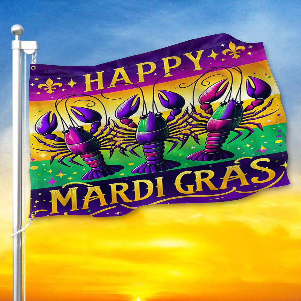 Louisiana Crawfish Mardi Gras Flag Fleur De Lis Crawfish Flag Party Ideas For Mardi Gras
