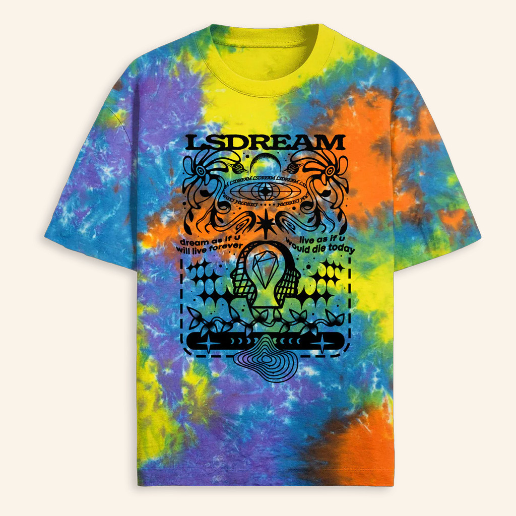 LSDREAM Merch All Is Mind Tie Dye T-Shirt Unique Gifts For Music Lovers