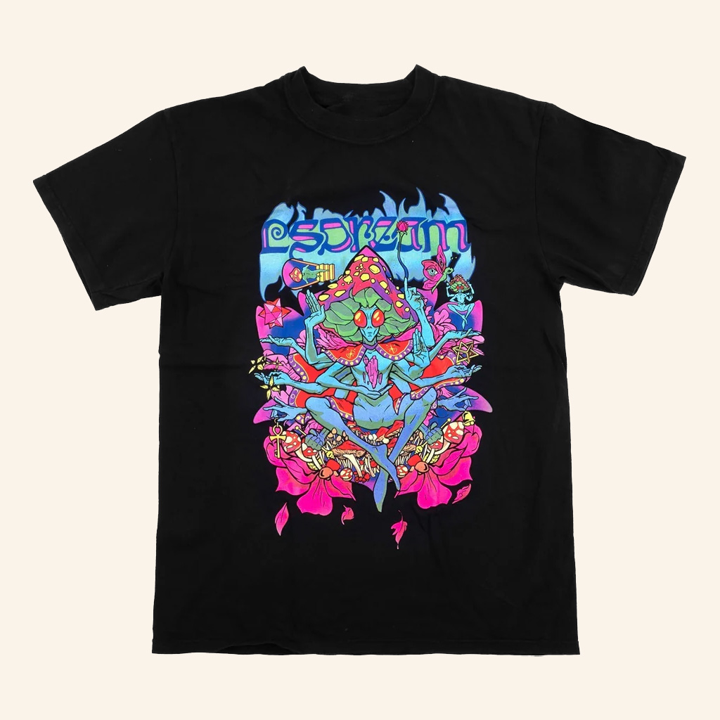 LSDREAM Merch LSDREAM Mushi Black T-Shirt Christmas Gift Ideas For Men LSDREAM Merch LSDREAM Mushi Black T-Shirt Christmas Gift Ideas For Men