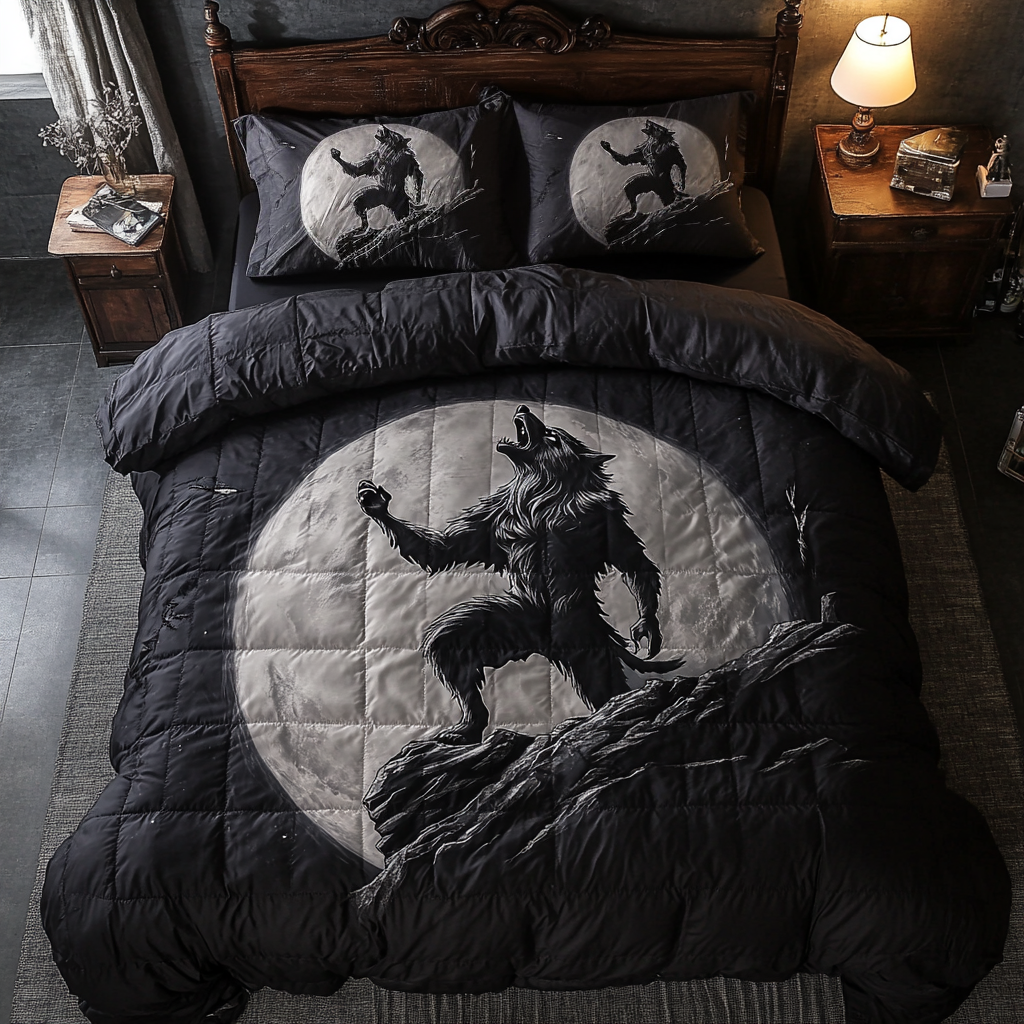 Lunar Werewolf Quilted Bedding Set Duvet Cover Bedspreads Christmas Presents For Grandchildren Lunar Werewolf Quilted Bedding Set Duvet Cover Bedspreads Christmas Presents For Grandchildren