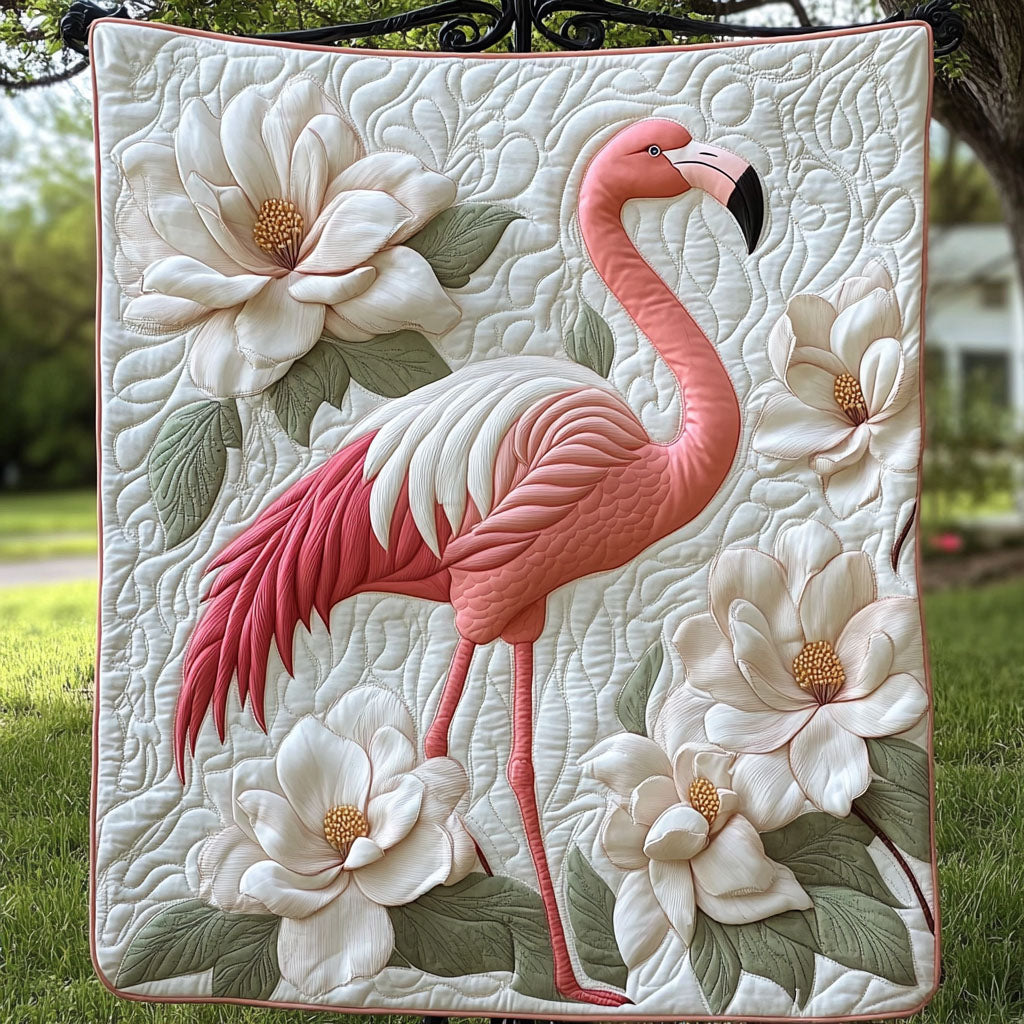 Magnolia Elegance Quilted Blanket Cute Colorful Blanket Flamingo Themed Birthday Presents