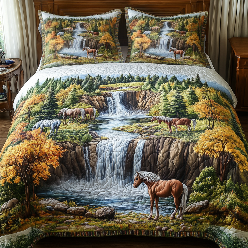 Majestic Hoof Quilted Bedding Set Duvet Cover Bed Sheet Set Gifts For Young Horse Riders Majestic Hoof Quilted Bedding Set Duvet Cover Bed Sheet Set Gifts For Young Horse Riders