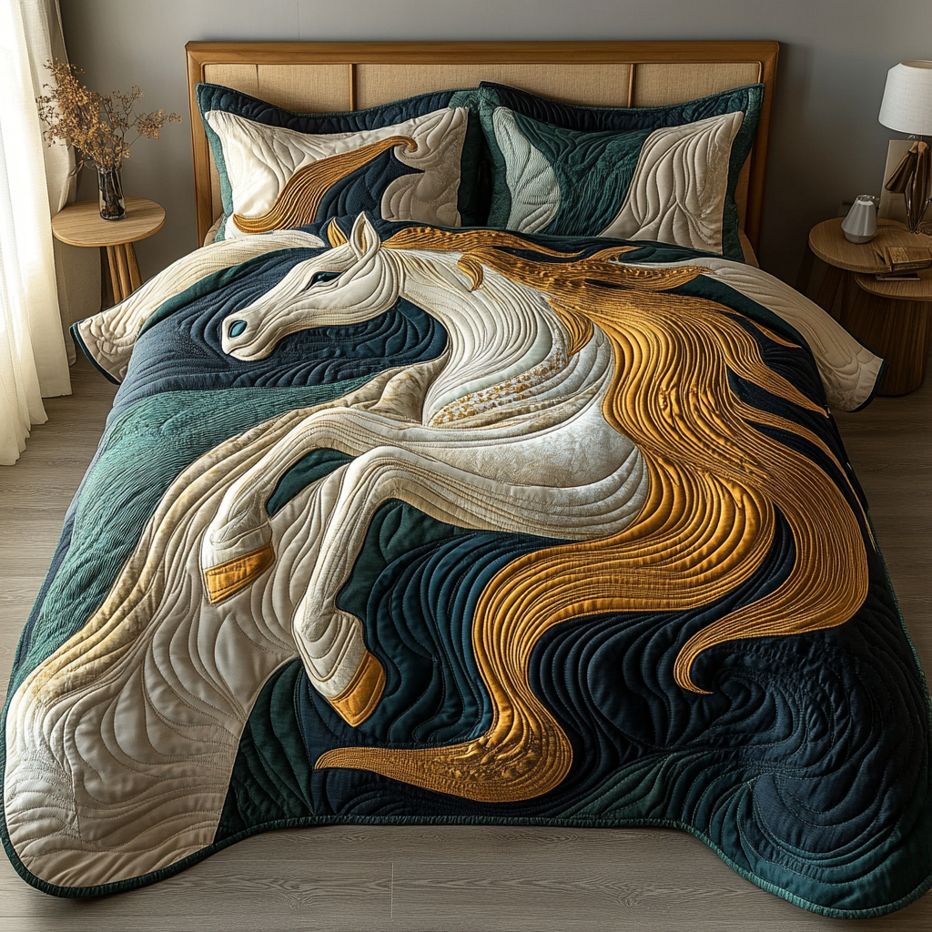 Majestic Horse Quilted Bedding Set Duvet Cover Merch Cool Horse Gifts Majestic Horse Quilted Bedding Set Duvet Cover Merch Cool Horse Gifts