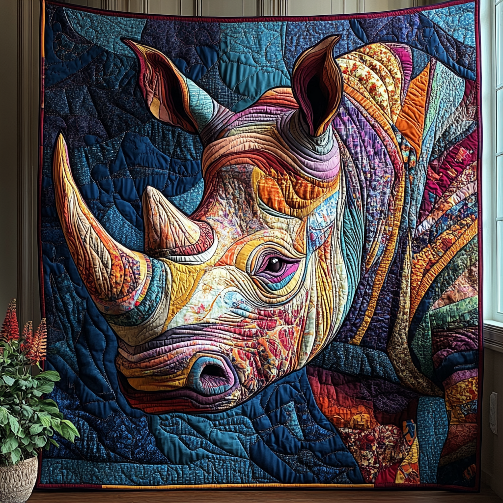 Majestic Rhino Quilted Blanket Cute Colorful Blanket Christmas Gift Ideas For Mom Majestic Rhino Quilted Blanket Cute Colorful Blanket Christmas Gift Ideas For Mom