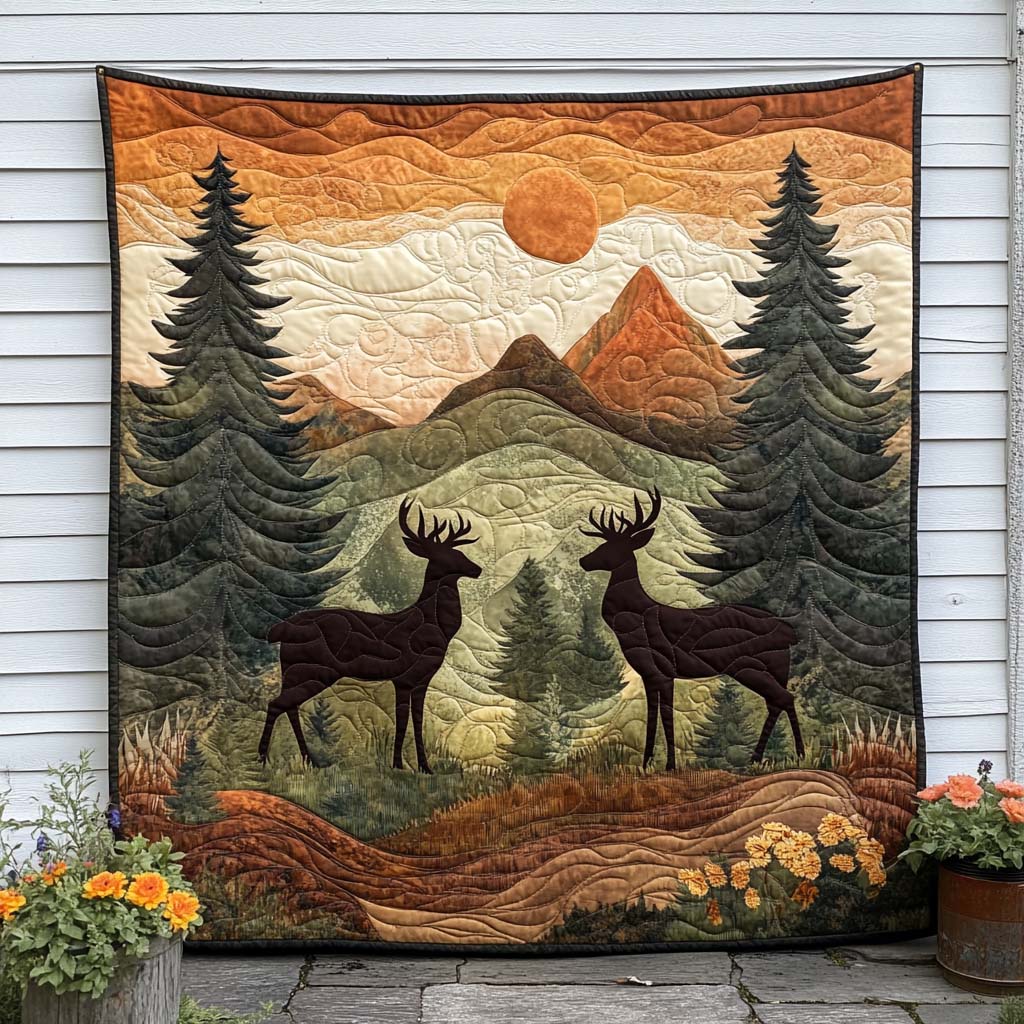 Majestic Stag Quilted Blanket Nice Throw Blanket Cool Gifts For Deer Hunters Majestic Stag Quilted Blanket Nice Throw Blanket Cool Gifts For Deer Hunters