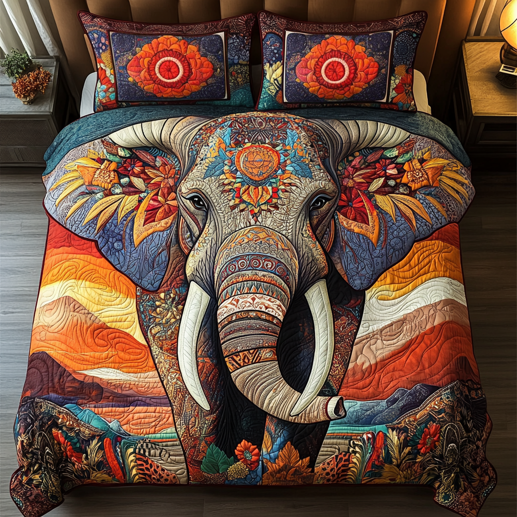 Majestic Trunk Quilted Bedding Set Duvet Cover Bed Sheet Set Best Gifts For Elephant Lovers Majestic Trunk Quilted Bedding Set Duvet Cover Bed Sheet Set Best Gifts For Elephant Lovers