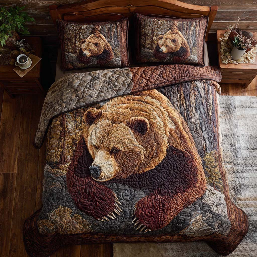 Majestic Watch Quilted Bedding Set Duvet Cover Bed Sheet Set Best Unique Gifts For Bear Lovers