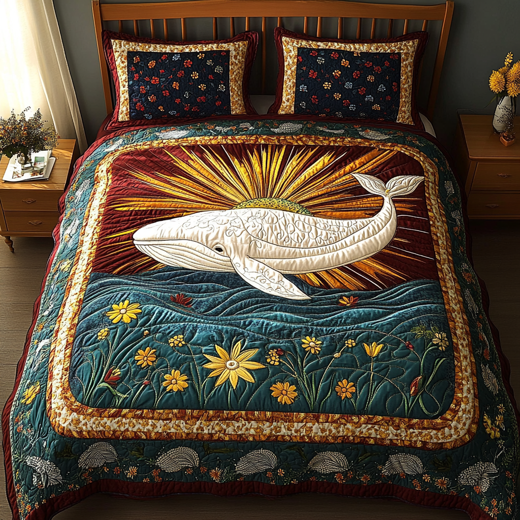 Majestic Whale Quilted Bedding Set Duvet Cover Merch Ocean Gift For Whale Lover Majestic Whale Quilted Bedding Set Duvet Cover Merch Ocean Gift For Whale Lover