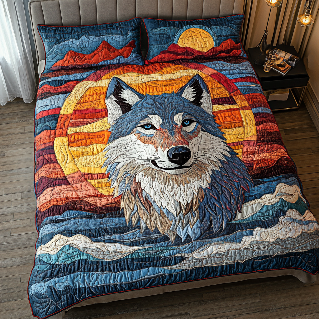 Majestic Wolf Quilted Bedding Set Duvet Cover Merch Gifts For People Who Like Wolves Majestic Wolf Quilted Bedding Set Duvet Cover Merch Gifts For People Who Like Wolves