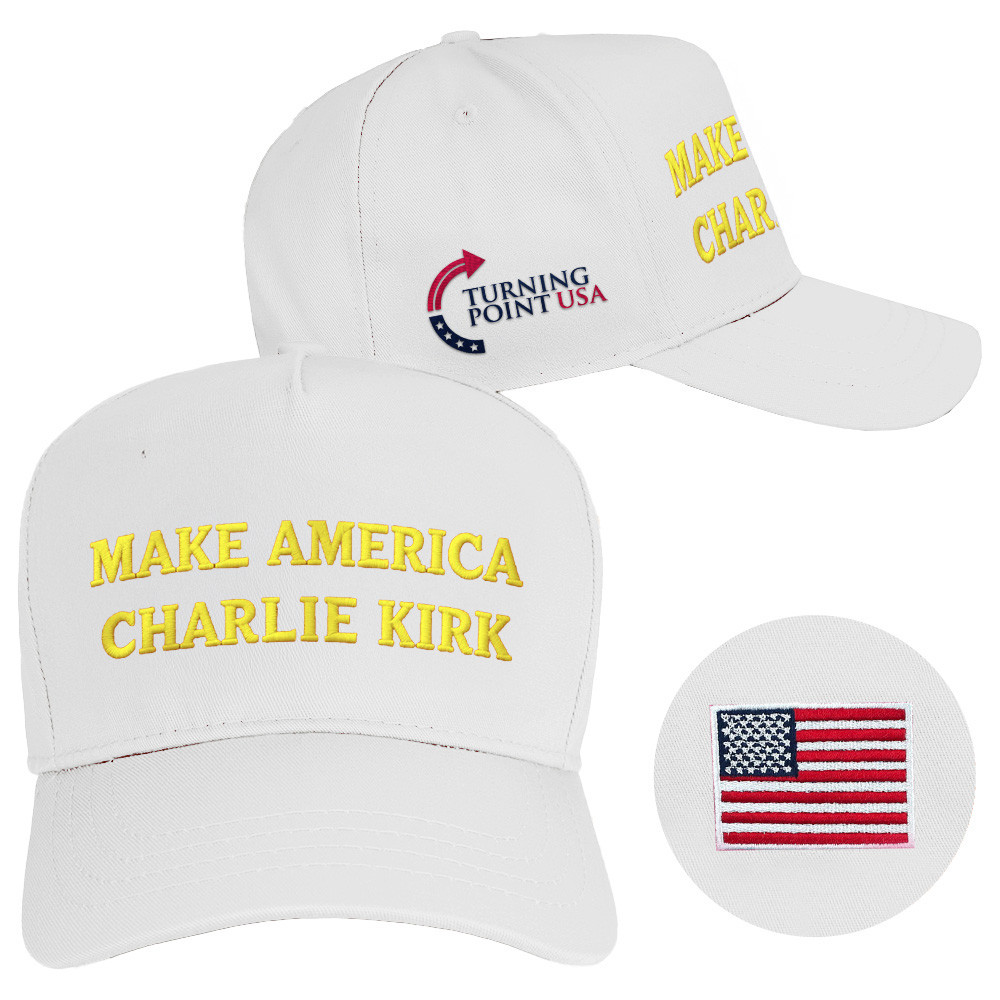 Make America Charlie Kirk Hat White Embroidered Turning Point USA Hat Charlie Kirk Merchandise Make America Charlie Kirk Hat White Embroidered Turning Point USA Hat Charlie Kirk Merchandise