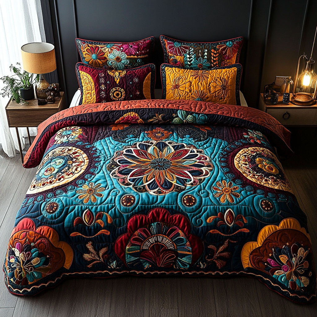 Mandala Dream Quilted Bedding Set Duvet Cover Bed Sheet Set Cactus Housewarming Gift Mandala Dream Quilted Bedding Set Duvet Cover Bed Sheet Set Cactus Housewarming Gift