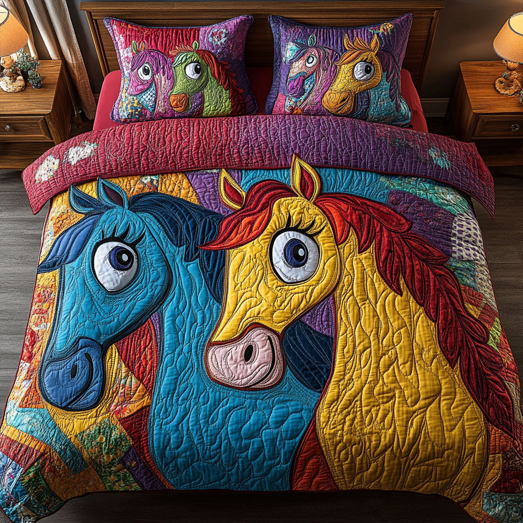 Mane Attraction Quilted Bedding Set Duvet Cover Bed Sheet Set Best Gifts For Horse Owners Mane Attraction Quilted Bedding Set Duvet Cover Bed Sheet Set Best Gifts For Horse Owners