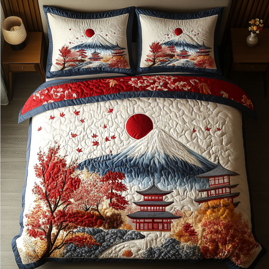Maple Tranquility Quilted Bedding Set Duvet Cover Bedspreads Fuji Mountain Japanese Gifts Maple Tranquility Quilted Bedding Set Duvet Cover Bedspreads Fuji Mountain Japanese Gifts