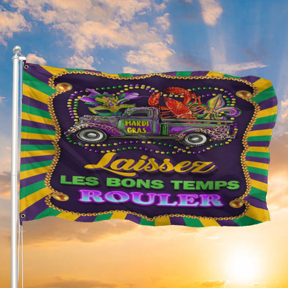 Mardi Gras Flag Laissez Les Bons Temps Rouler Mardi Gras Flag Fat Tuesday Home Decor