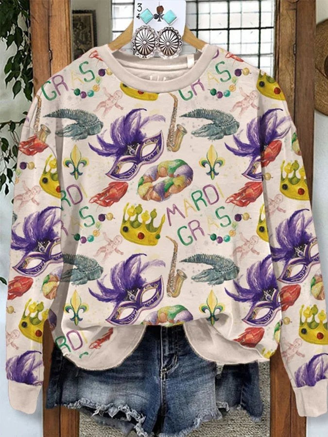 Mardi Gras Sweatshirt Women's Mardi Gras Crewneck Sweatshirt Clothing Gifts For Her Mardi Gras Sweatshirt Women's Mardi Gras Crewneck Sweatshirt Clothing Gifts For Her