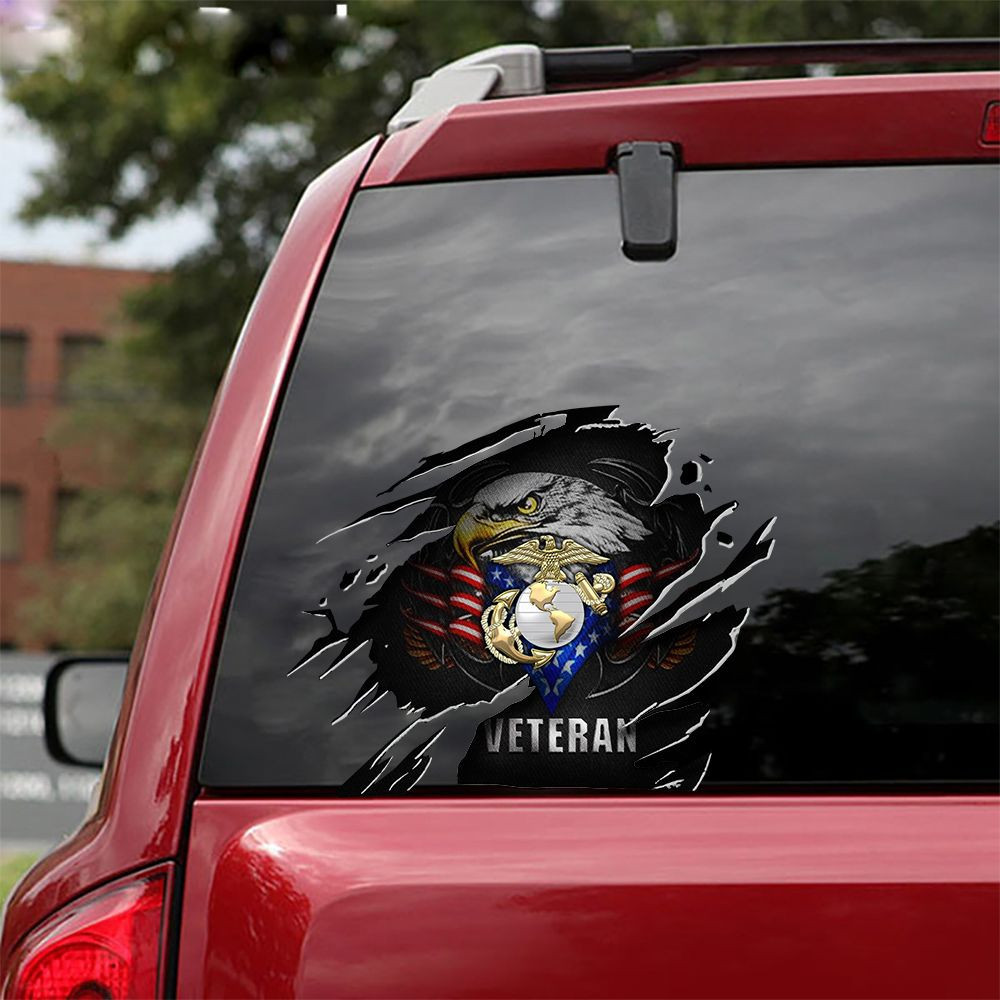 Marine Veteran Car Sticker Decal Patriotic Honor US Marine Corps Veteran Military Decal Marine Veteran Car Sticker Decal Patriotic Honor US Marine Corps Veteran Military Decal