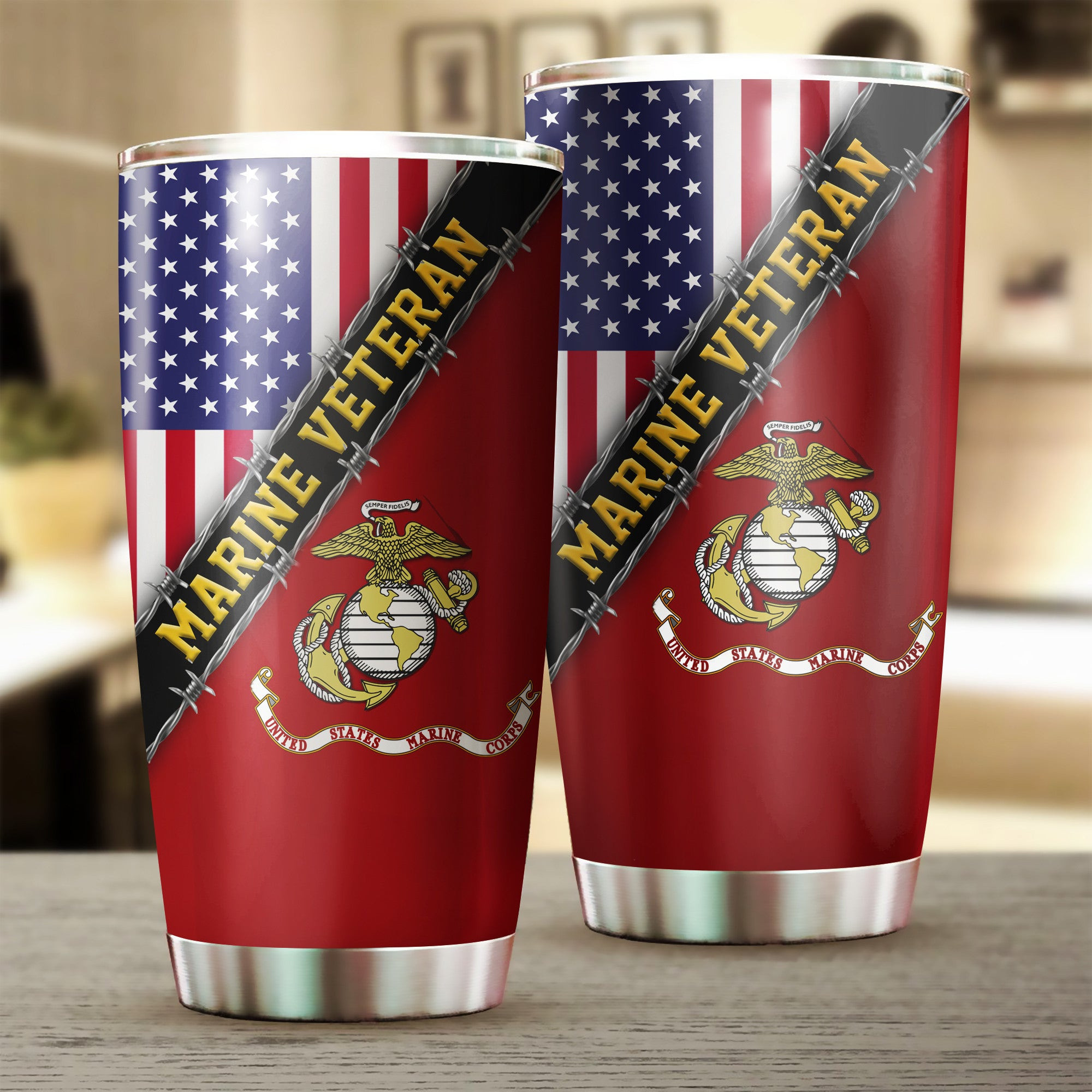Marine Veteran Flag With American Flag Military Honors Patriot Merch Marine Veteran Flag With American Flag Military Honors Patriot Merch