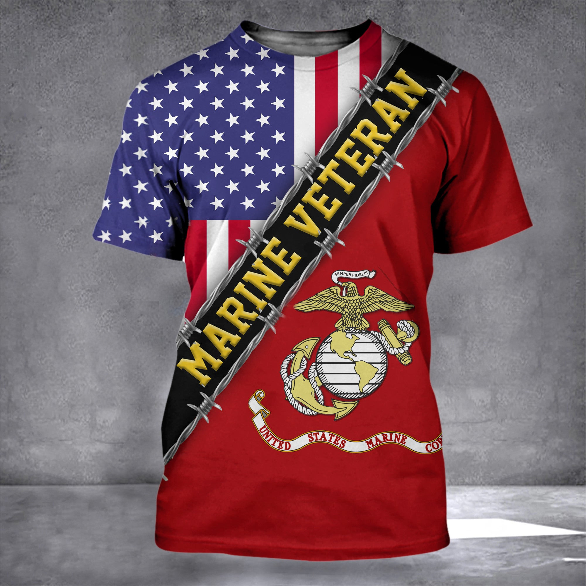 Marine Veteran Flag With American Flag Military Honors Patriot Merch Marine Veteran Flag With American Flag Military Honors Patriot Merch
