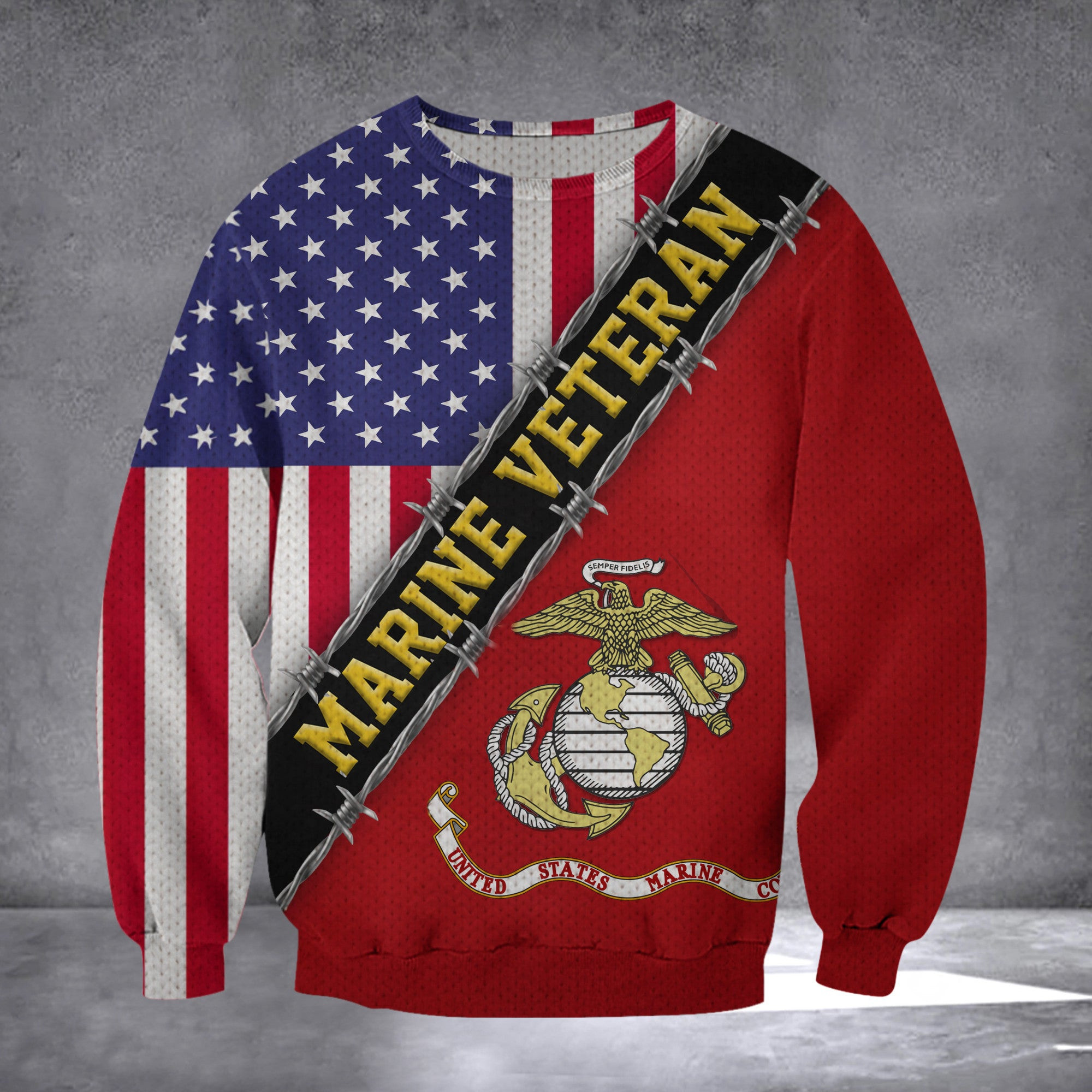 Marine Veteran Flag With American Flag Military Honors Patriot Merch Marine Veteran Flag With American Flag Military Honors Patriot Merch