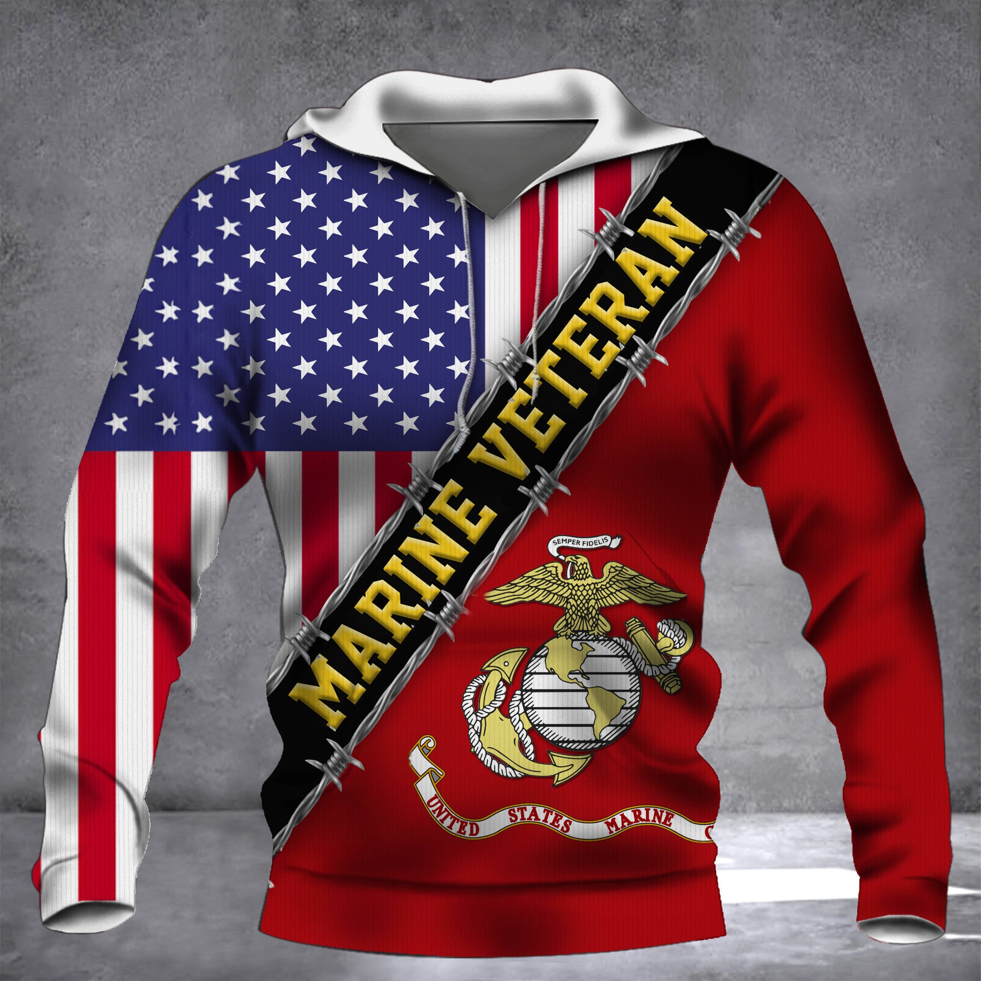 Marine Veteran Flag With American Flag Military Honors Patriot Merch Marine Veteran Flag With American Flag Military Honors Patriot Merch