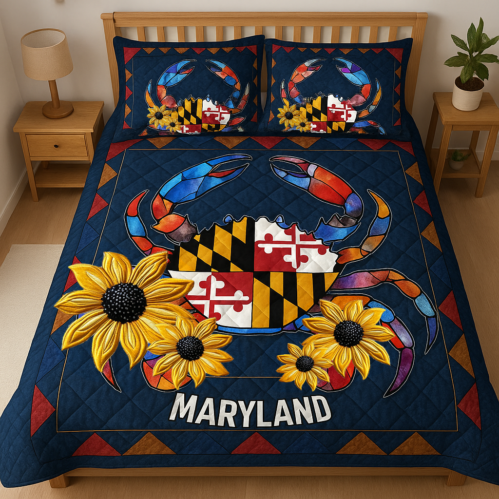 Maryland Glory Quilted Bedding Set Duvet Cover Bedspread Best Brother In Law Christmas Gifts Maryland Glory Quilted Bedding Set Duvet Cover Bedspread Best Brother In Law Christmas Gifts