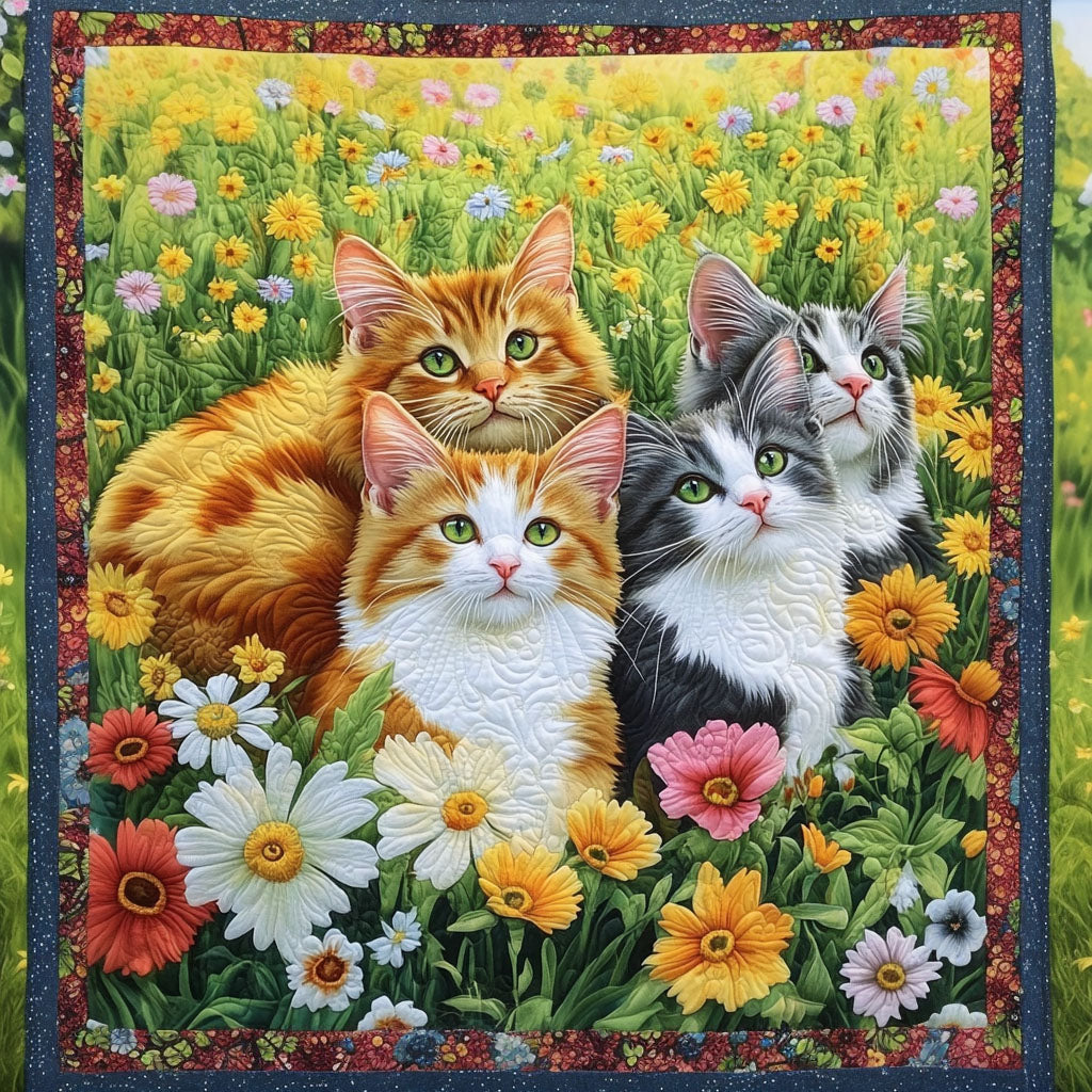 Meadow Companions Quilted Blanket Cute Throw Blanket Cat Mom Gift ideas Christmas Meadow Companions Quilted Blanket Cute Throw Blanket Cat Mom Gift ideas Christmas