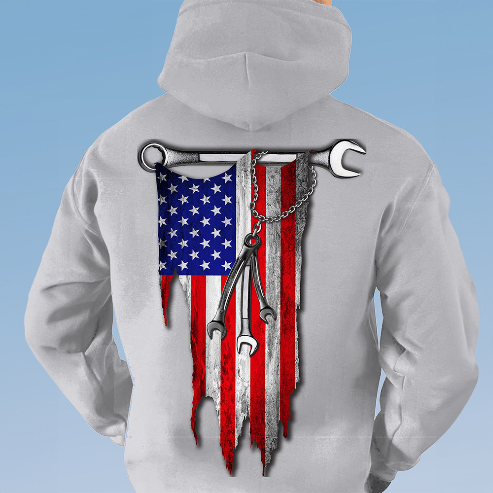Mechanic American Flag Hoodie For Men Mechanical Hoodie Gifts For Mechanic Boyfriend