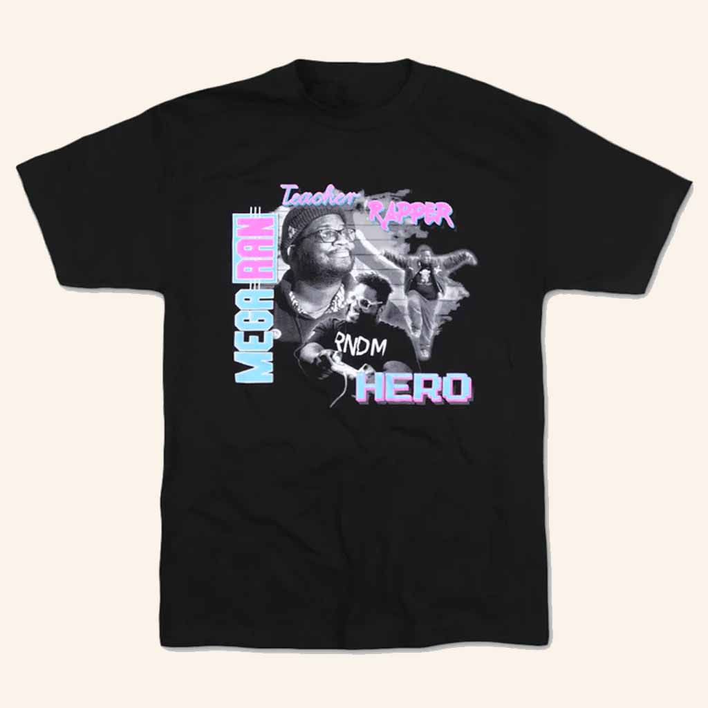 Mega Ran Merch Teacher Rapper Hero Black T-Shirt Christmas Gift Ideas For Fans Mega Ran Merch Teacher Rapper Hero Black T-Shirt Christmas Gift Ideas For Fans