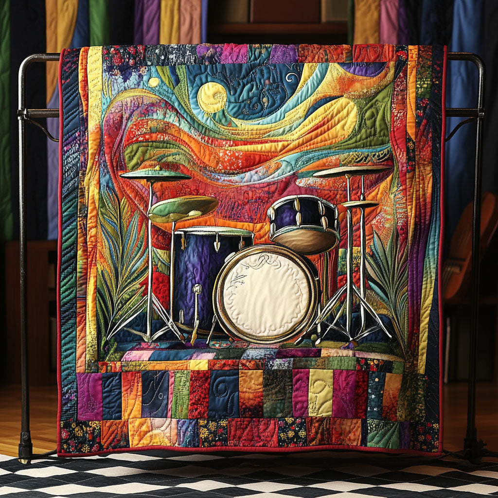 Melody in Motion Quilted Blanket Cute Throw Blanket Good Gifts For Drummers Melody in Motion Quilted Blanket Cute Throw Blanket Good Gifts For Drummers