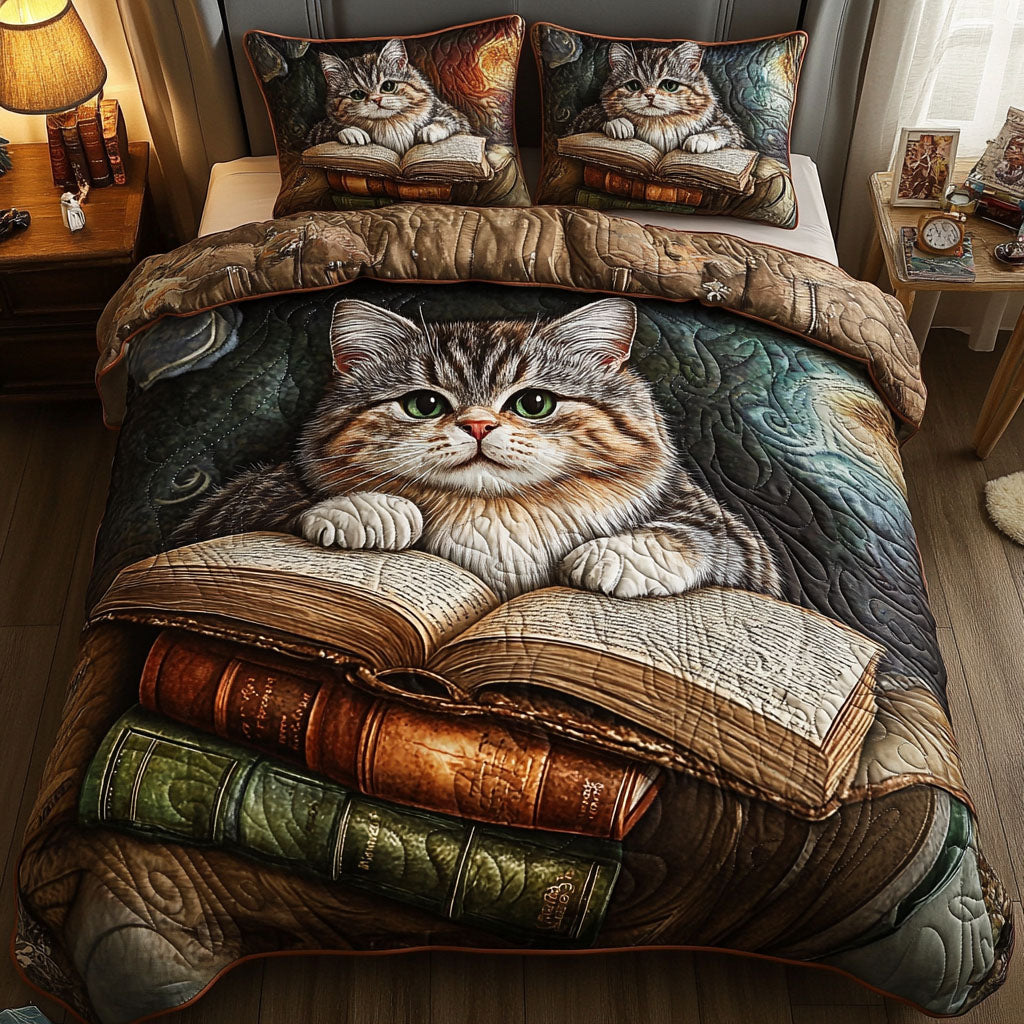 Meow and Manuscripts Quilted Bedding Set Duvet Cover Bed Sheet Set Birthday Gifts For Cat Meow and Manuscripts Quilted Bedding Set Duvet Cover Bed Sheet Set Birthday Gifts For Cat