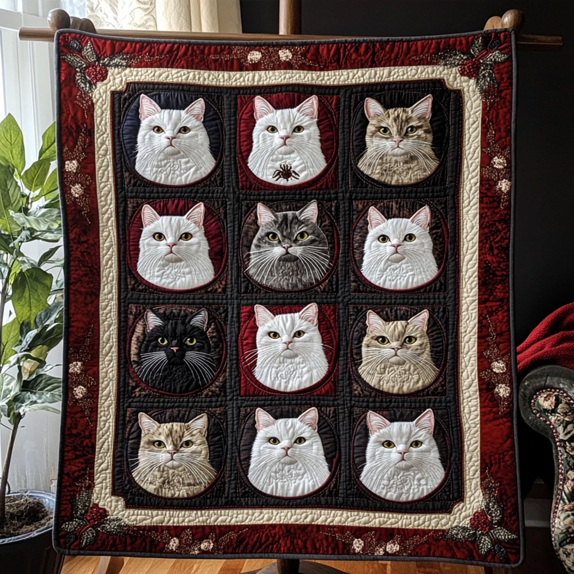 Meow Moods Quilted Blanket Nice Throw Blanket Xmas Presents For Wife Meow Moods Quilted Blanket Nice Throw Blanket Xmas Presents For Wife