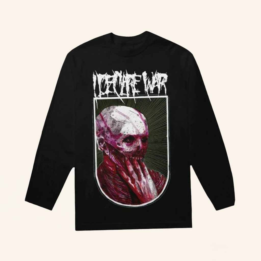 Merchnow Merch I Declare War Biting Black Long Sleeve Horror Clothing Gifts For Friend