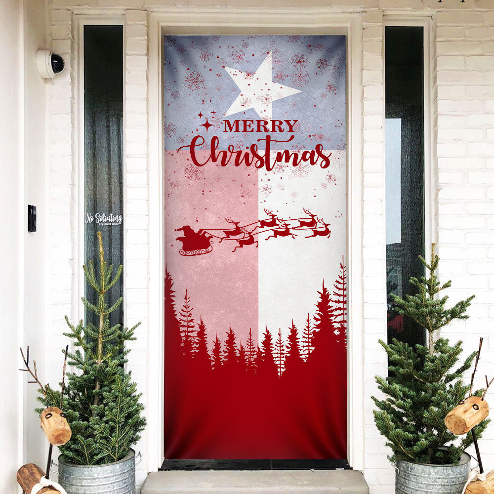 Merry Christmas Texas Flag Door Covers Patriotic Merch Front Door Christmas Decorations Merry Christmas Texas Flag Door Covers Patriotic Merch Front Door Christmas Decorations