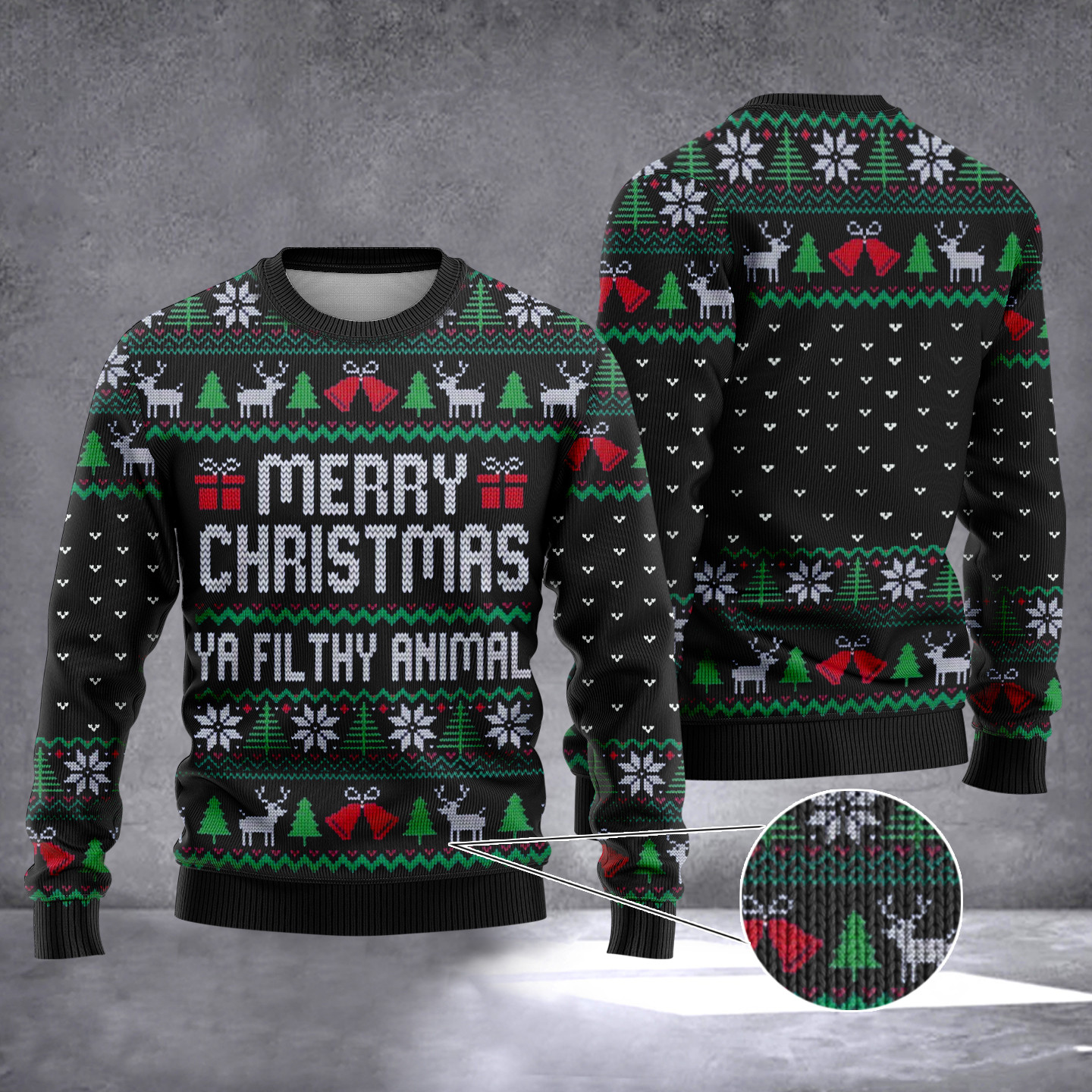 Merry Christmas Ya Filthy Animal Ugly Xmas Sweater Funny Christmas Sweater Gift For Friends Merry Christmas Ya Filthy Animal Ugly Xmas Sweater Funny Christmas Sweater Gift For Friends