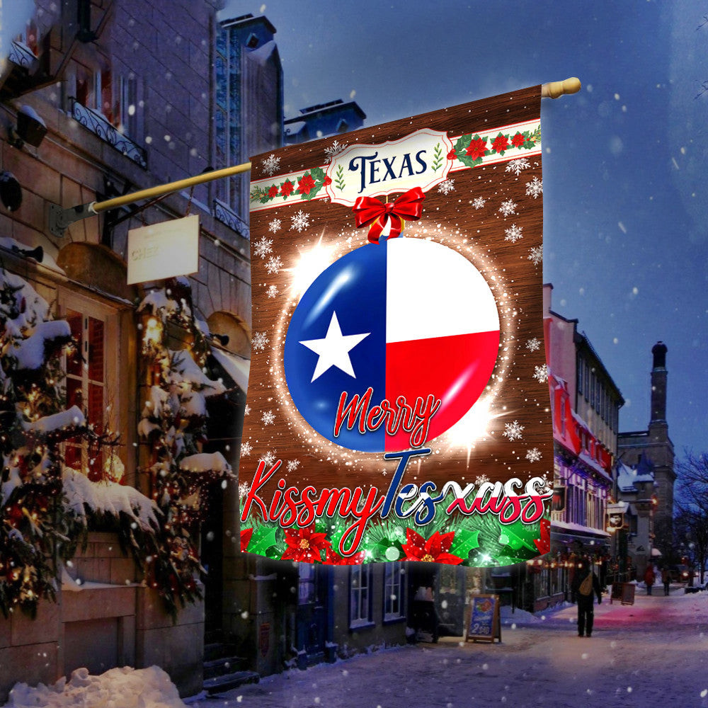 Merry Kissmytesxass Flag Texas Pride Christmas Flag Indoor Outdoor Decorations Merry Kissmytesxass Flag Texas Pride Christmas Flag Indoor Outdoor Decorations