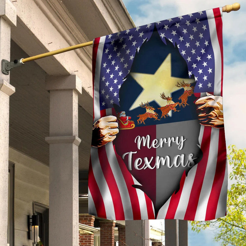 Merry Texmas Flag Inside American Flag Texas Pride Outdoor Hanging Christmas Decorations Merry Texmas Flag Inside American Flag Texas Pride Outdoor Hanging Christmas Decorations