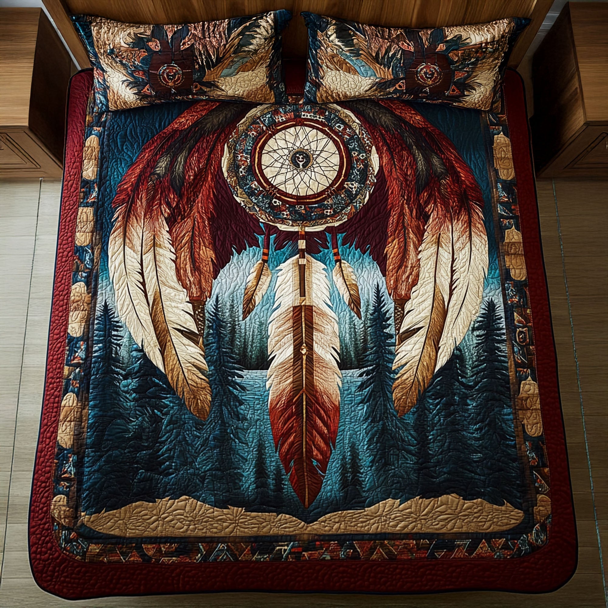 Midnight Circle Quilted Bedding Set Duvet Cover Merch Native American Wedding Gifts Midnight Circle Quilted Bedding Set Duvet Cover Merch Native American Wedding Gifts